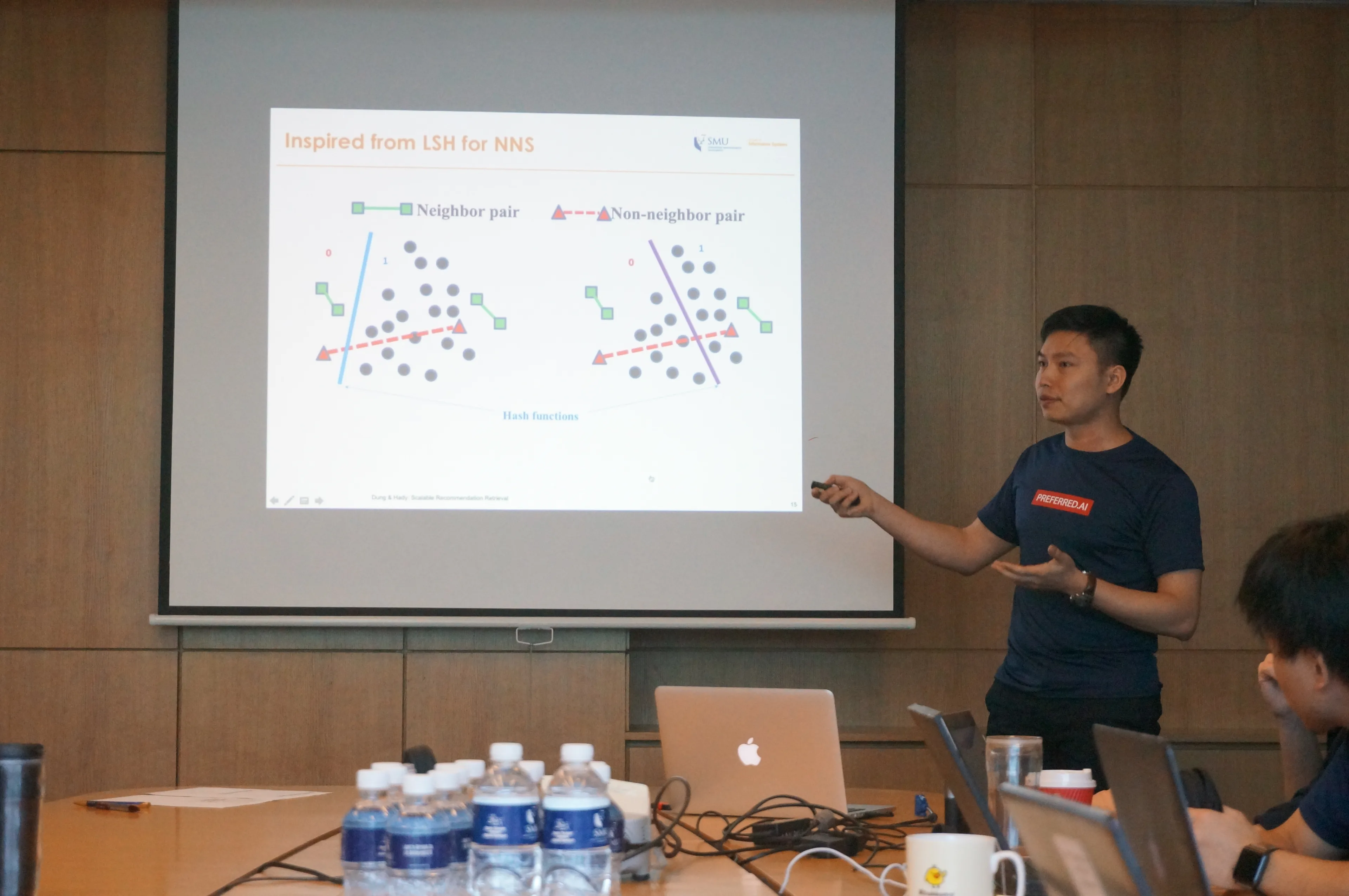 Andrew explained how Locality Sensitive Hashing or LSH could be used to enable fast nearest neighbor search