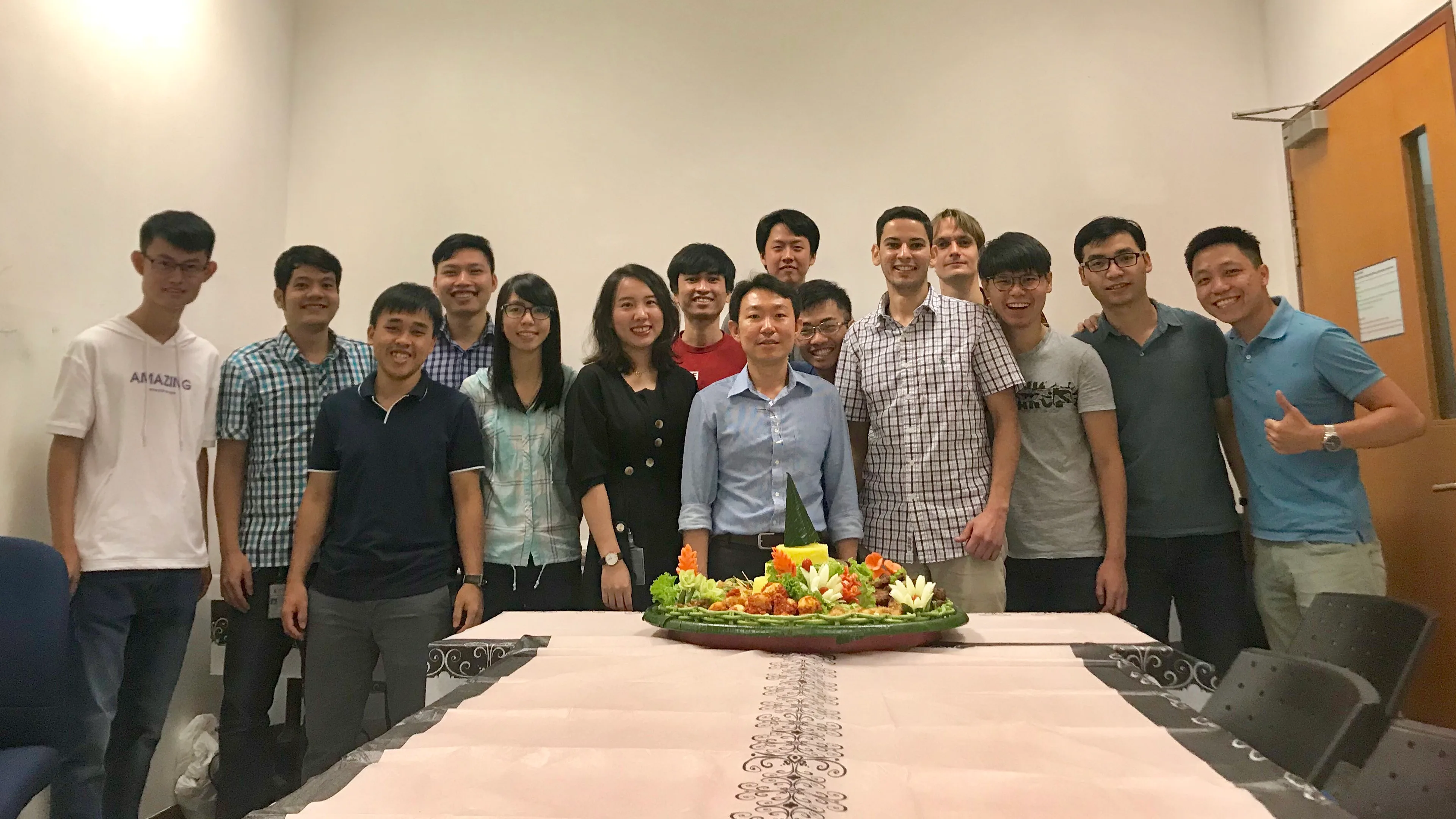 Zhang Ce (far left) joined the group lunch with Tumpeng, after arriving just a couple of days before this photo was taken