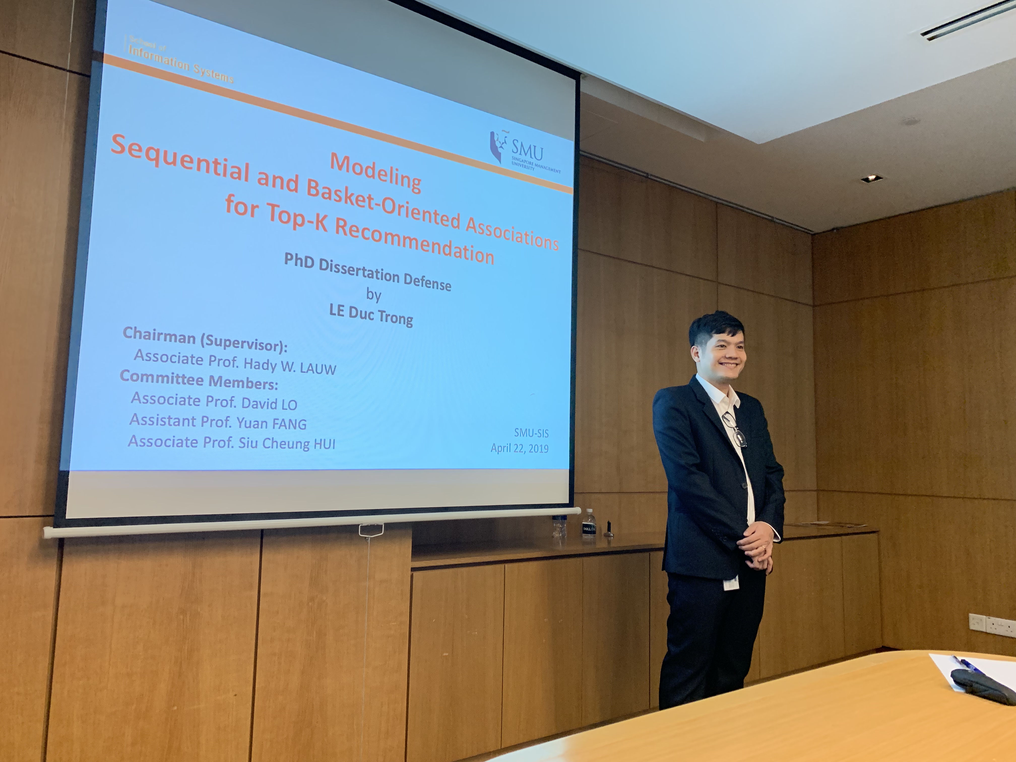 Trong Le getting ready to commence his thesis presentation