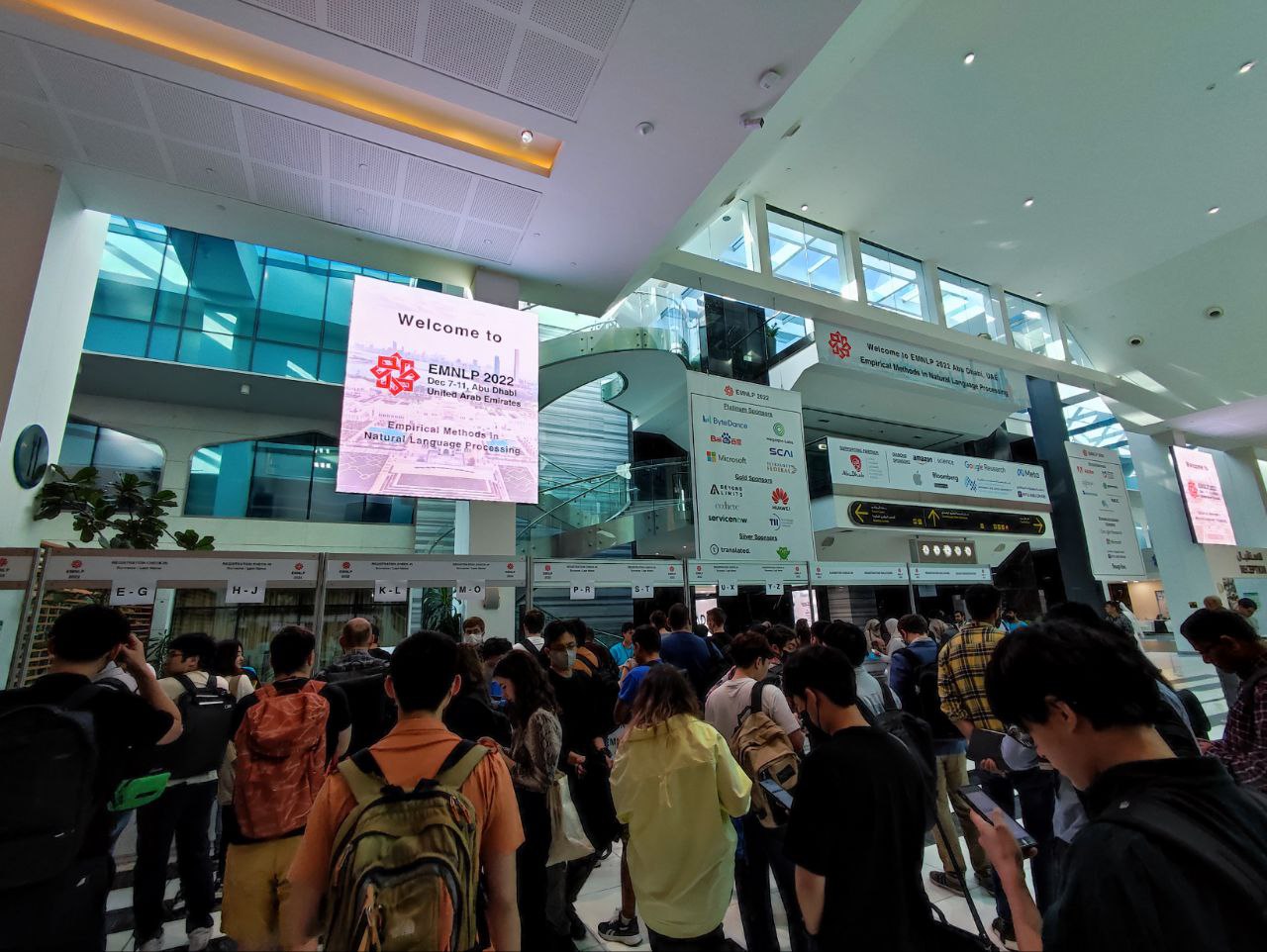 Around the registration booth in Abu Dhabi National Exhibition Centre. Photo taken by Roy